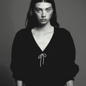 Rhinestone bow cardigan